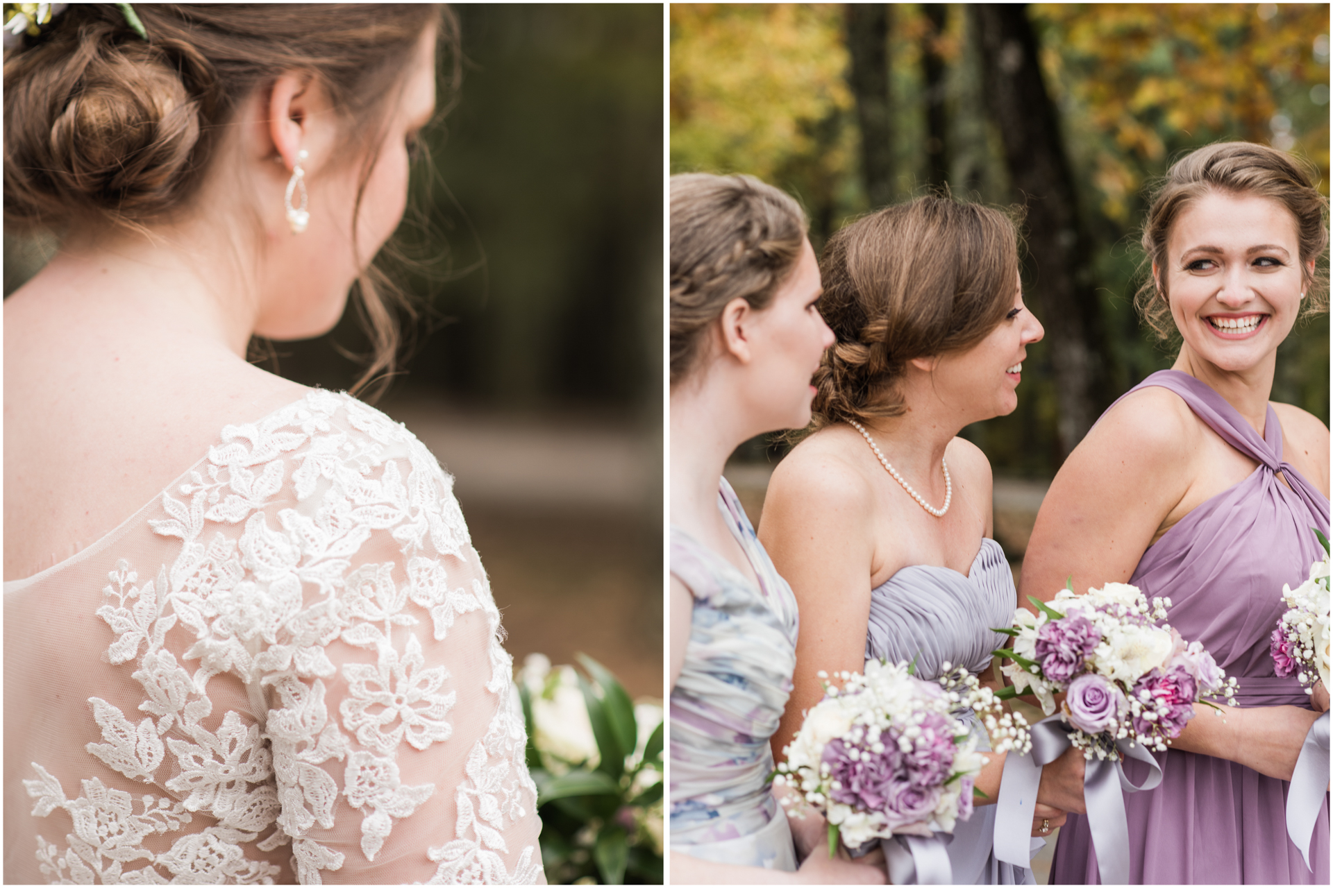 Bridal Gown Shoulder Lace Sleeve  - Monte Sano Lodge Fall Wedding