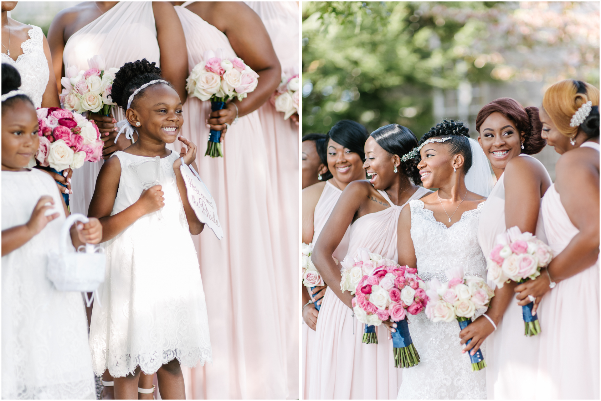 Africa American Bridesmaids in front of Burritt Mansion - Baron Bluff Wedding