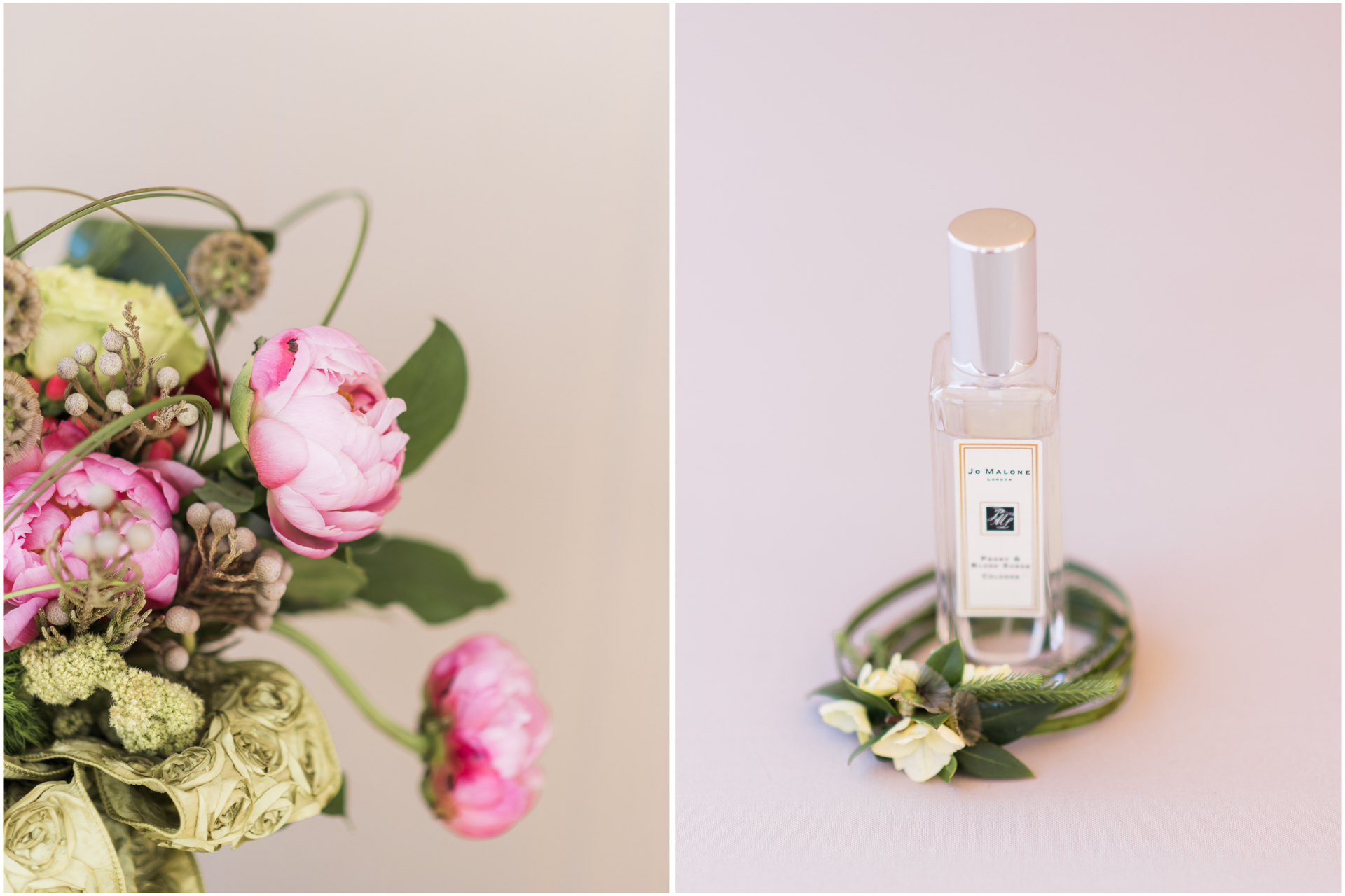 Jo Malone perfume - bottle photographed in flower ring