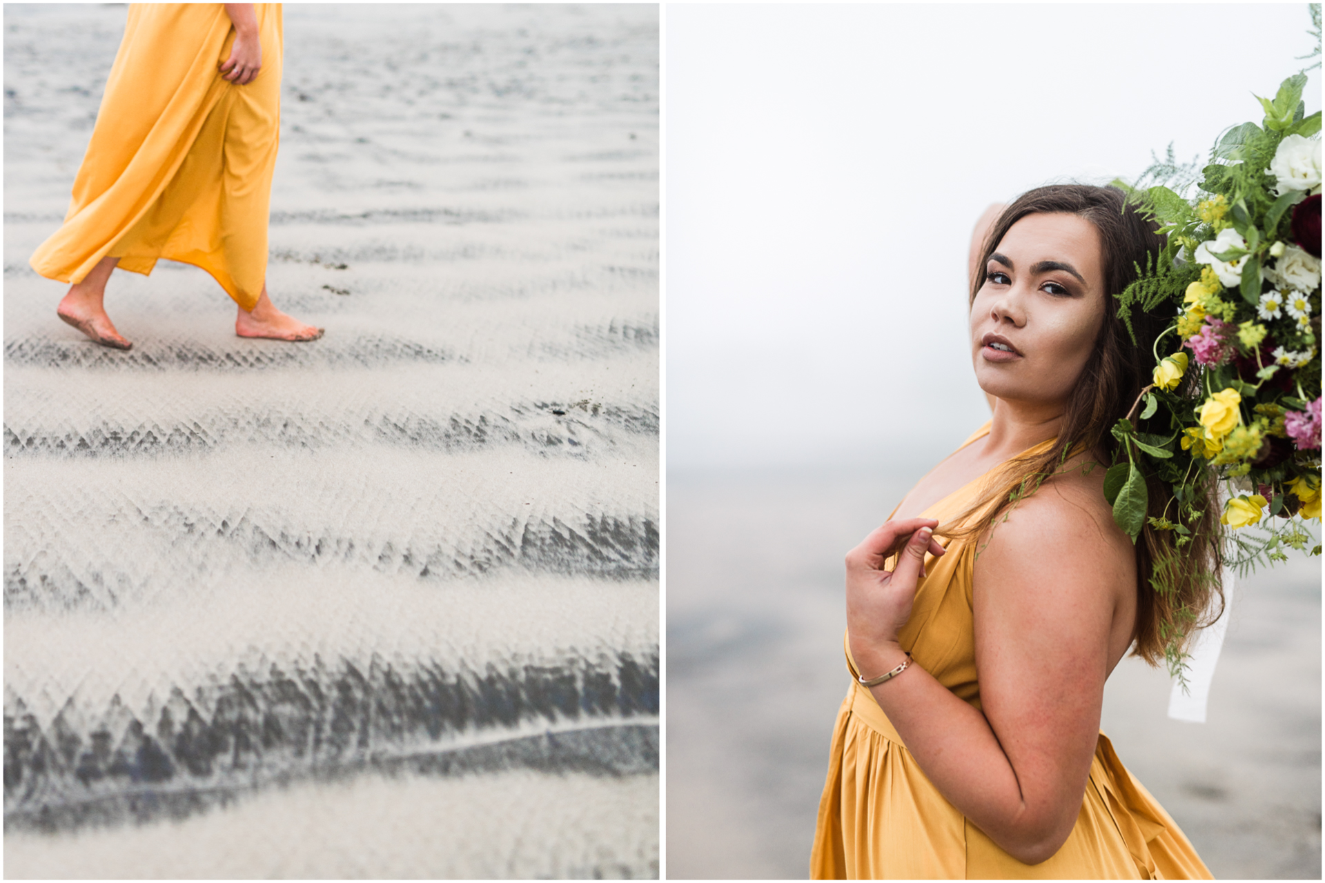 zebra beach sand - portrait of girl in yellow dress walking along the beach