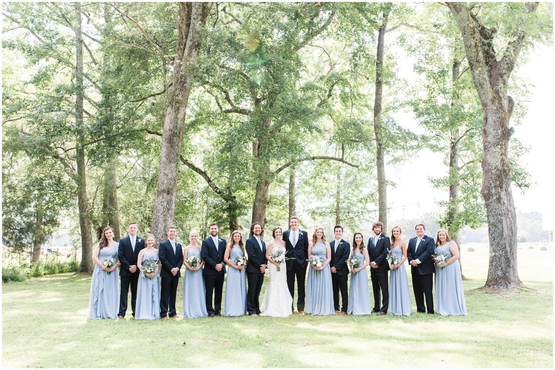 Elyse + Garret - Harvest Hollow Venue and Farm Wedding - Huntsville Alabama Wedding - Twenty Oaks Photography - 30 dusty blue and navy bridal party