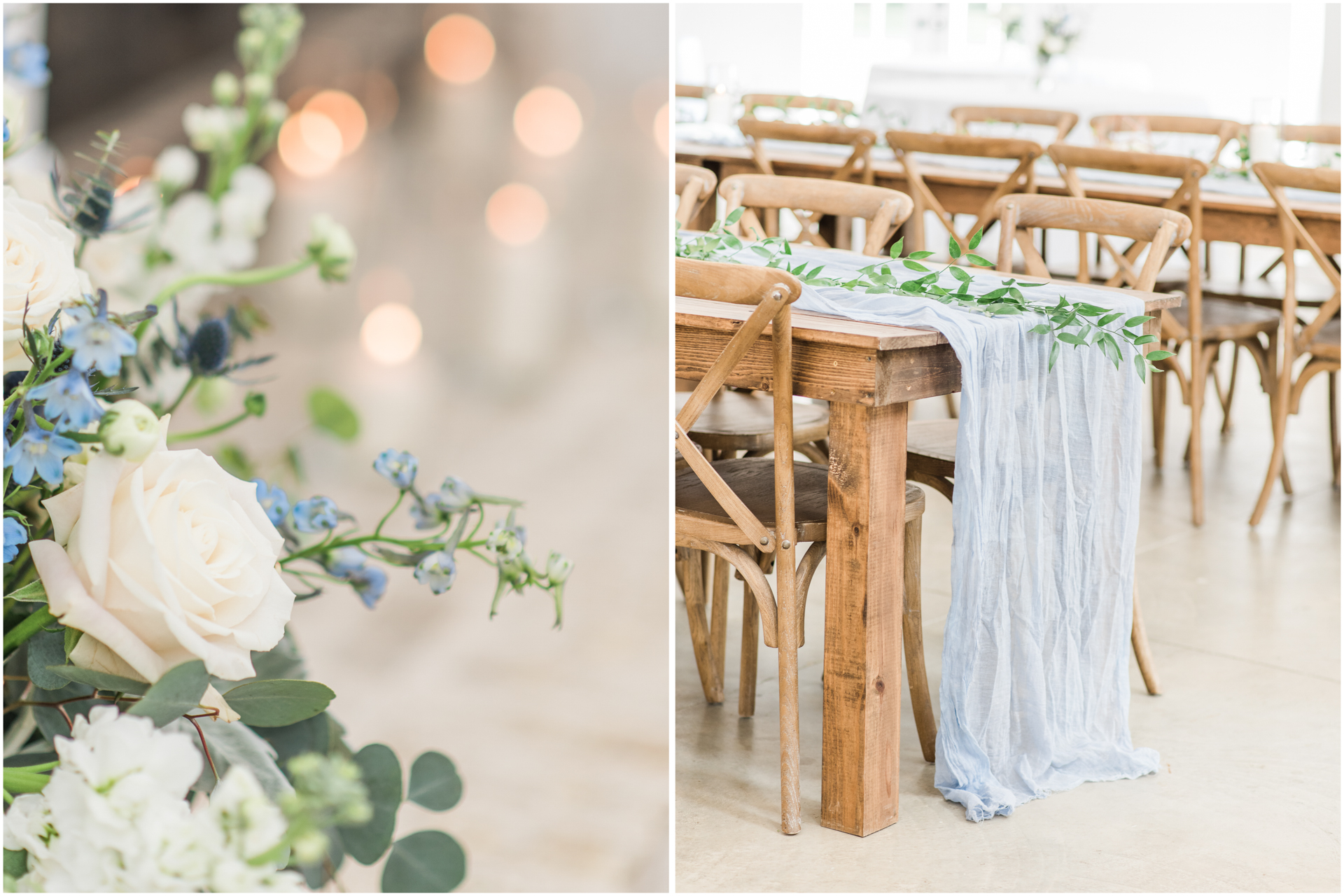 Dusty Blue - Slate Blue Wedding Reception at Harvest Hollow Venue and Farm