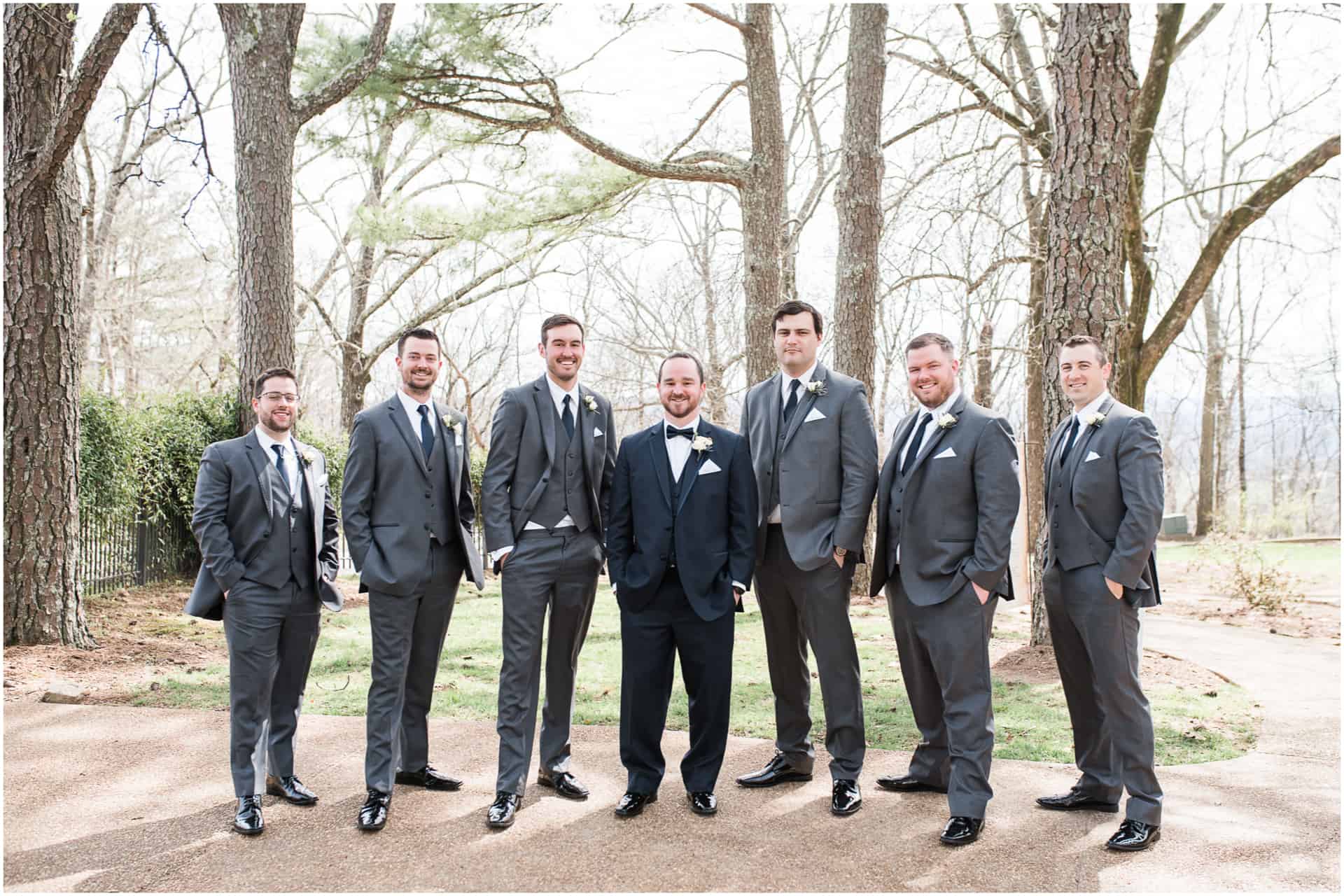 14 Burritt On The Mountain Winter Wedding Grey Suits