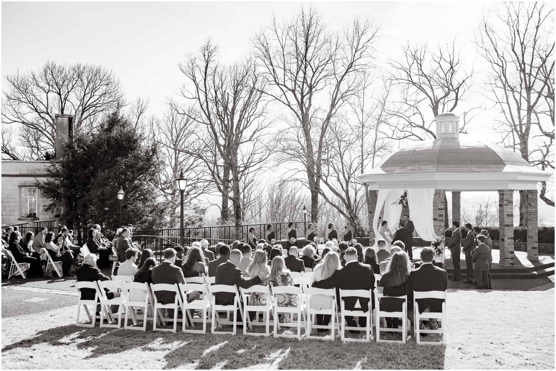 22 Burritt On The Mountain Winter Wedding Gazebo Ceremony Huntsville Al
