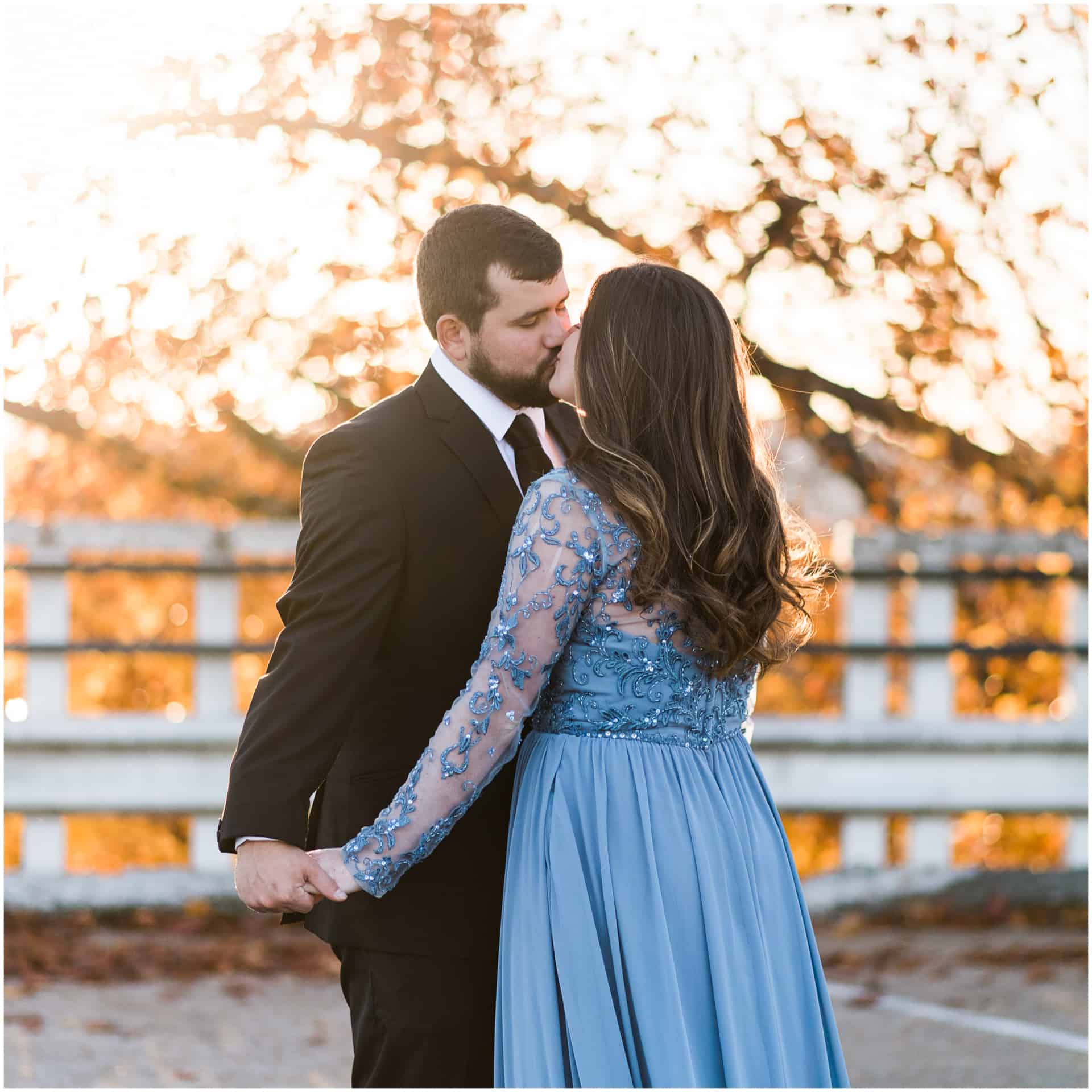 Fall engagement session - candid kisses