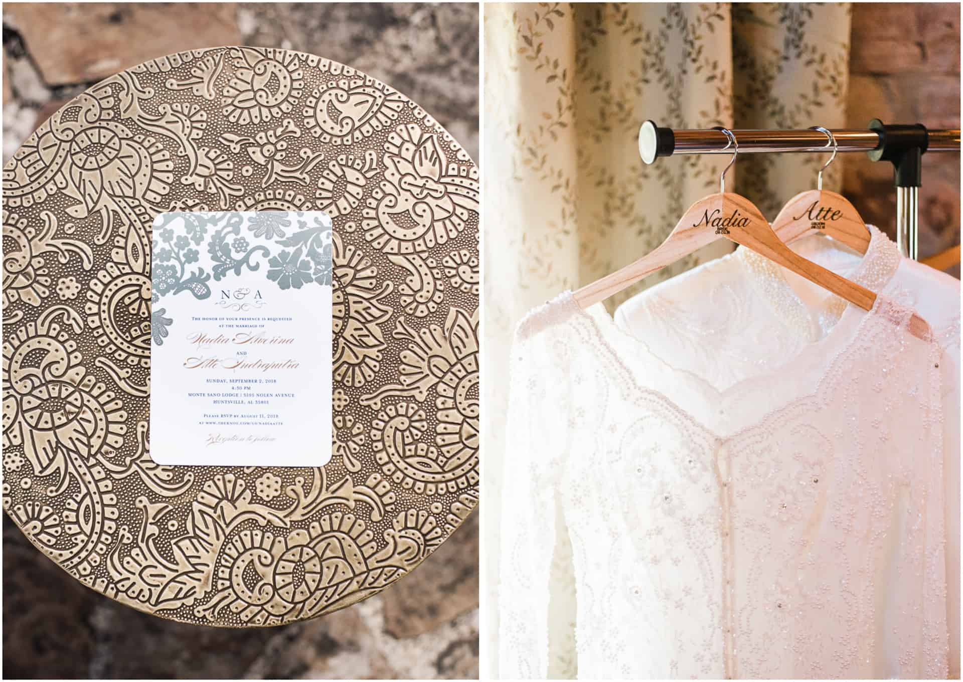 Nadia and Atte - Indonesian Bridal Details Wedding Invitations and Gown