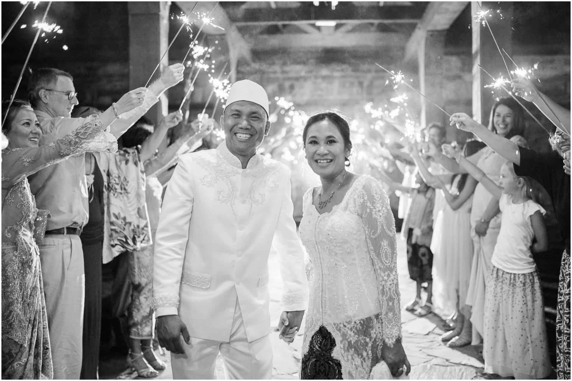 Nadia + Atte - Sparkler Exit - Monte Sano Lodge Indonesian Wedding