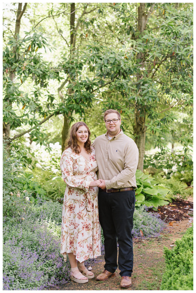 Engagement photos in Huntsville, AL at Delano Park Rose Garden
