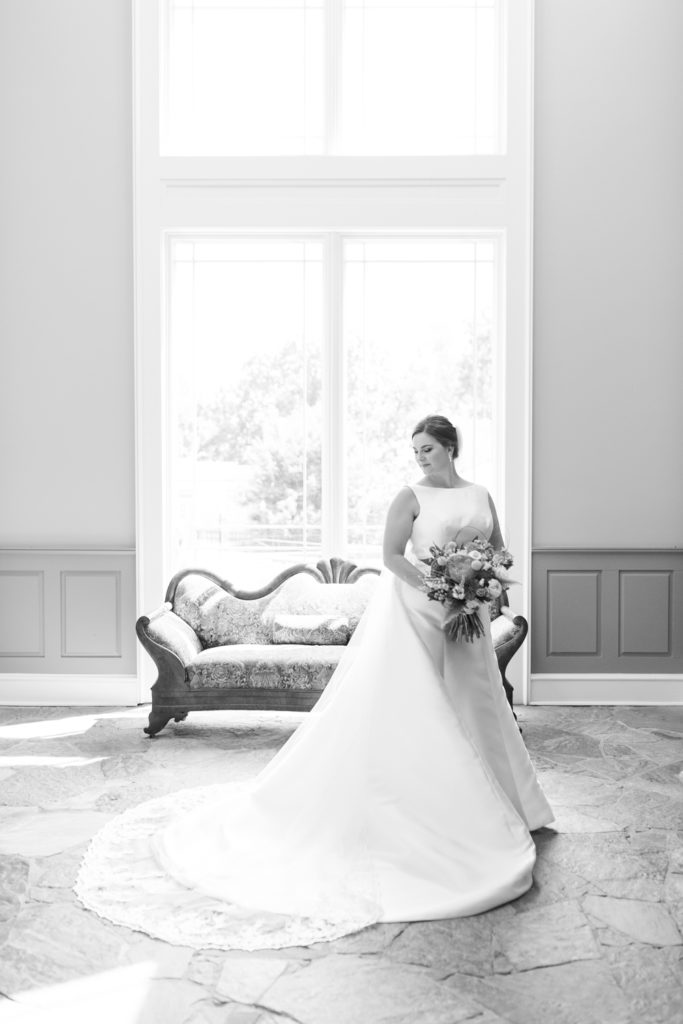 Traditional black and white Bridal Portrait